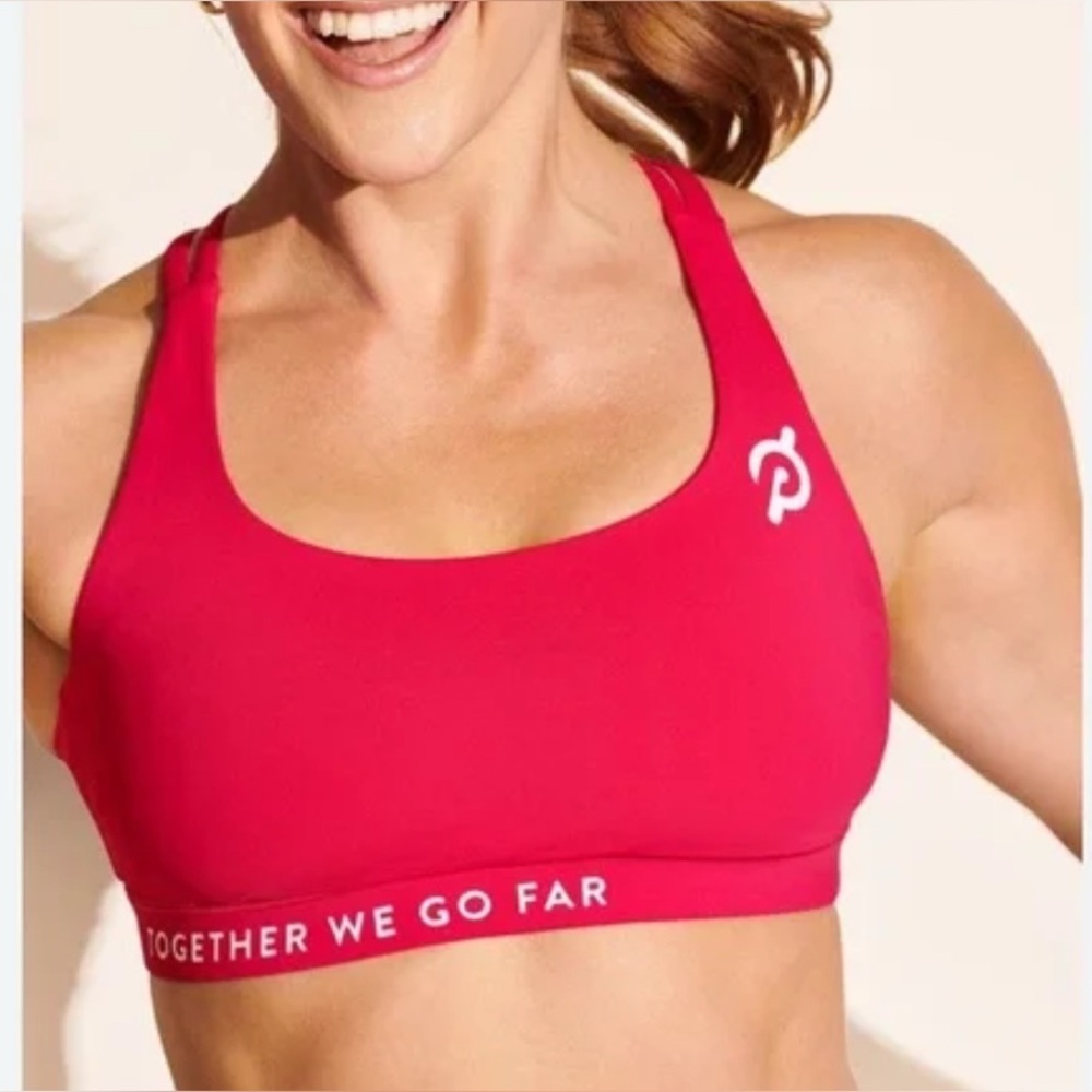Lululemon x Peloton Pink Together We Go Far Strappy Racerback XS Sports Bra